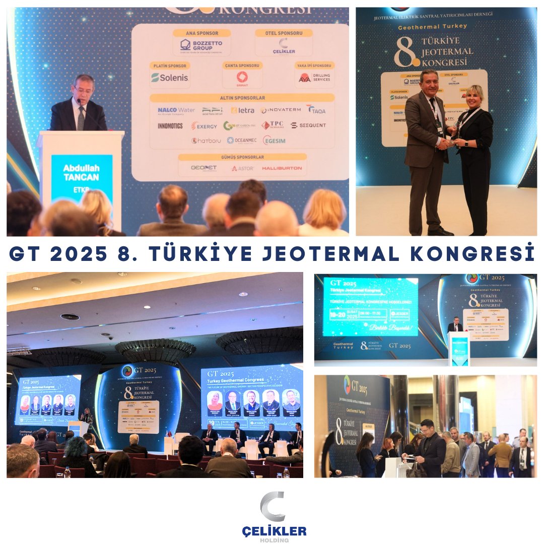 Sürdürülebilir enerji kaynaklarının geleceğini şekillendiren GT 2025 Türkiye Jeotermal Kongresi, sektörün önde gelen profesyonellerini ve paydaşlarını bir araya getirdi. 
Çelikler Holding olarak, bu önemli etkinliğe katkıda bulunmaktan büyük mutluluk duyuyoruz.