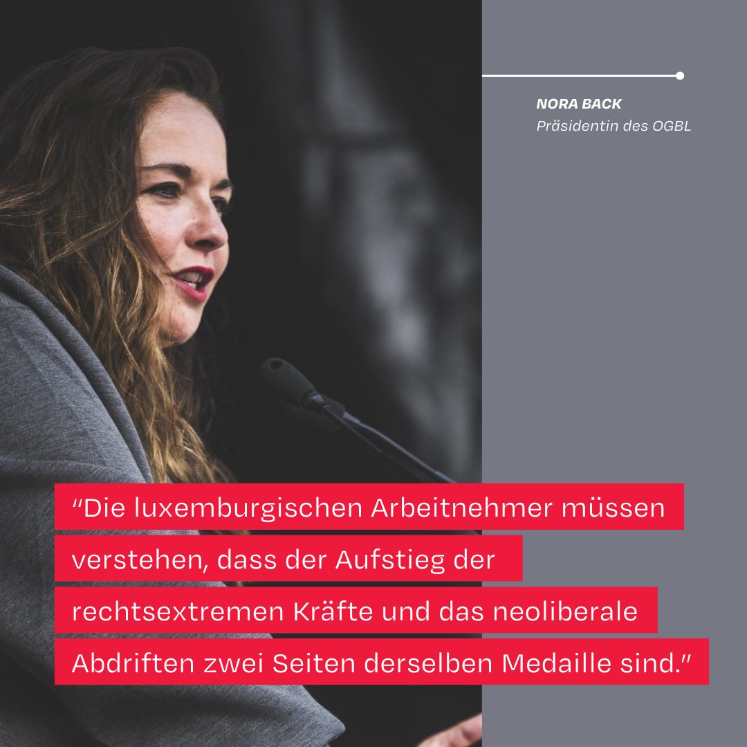 Angesichts des Aufstiegs der Rechten &amp; neoliberalen Politik, die die Arbeitnehmerrechte bedroht, vereinen OGBL &amp; LCGB ihre Kräfte zu einer Gewerkschaftsfront, um unser luxemburgisches Sozialmodell zu verteidigen. Sei dabei: Große Demo am 28. Juni!
Infos: tinyurl.com/33r9kjhx