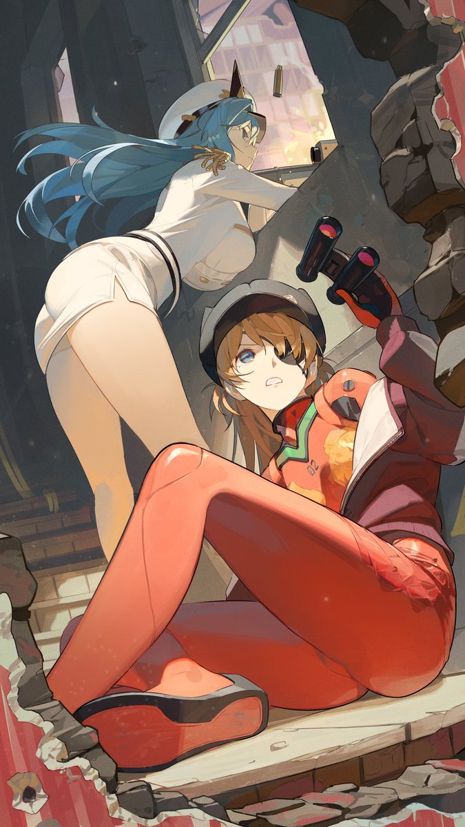 Asuka&amp;Helm 
#NIKKE #NIKKExEVA