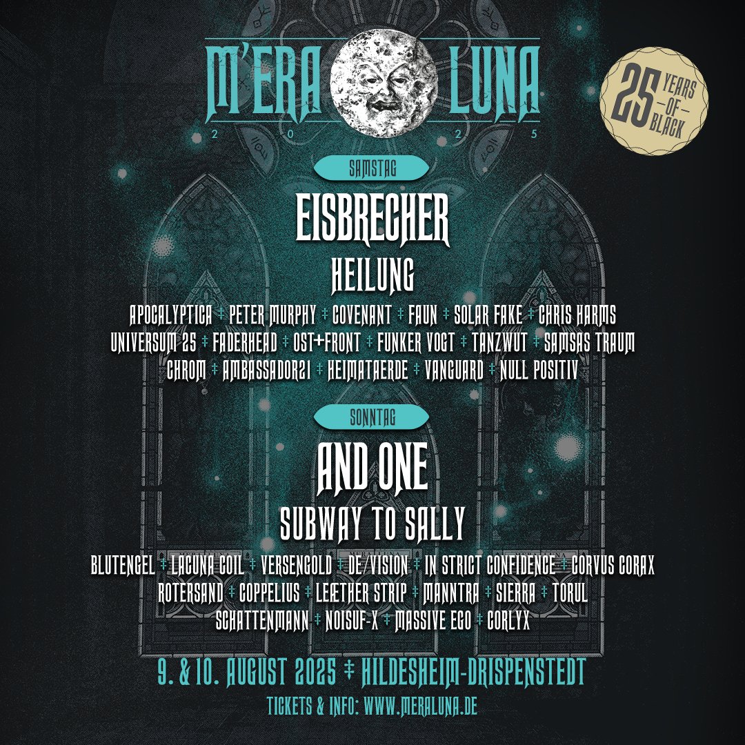Peter Murphy will perform at M’era Luna Saturday, 9 August 2025.

A very limited number of festival passes are still available. Full line up announcement and festival information at meraluna.de/en/line-up/