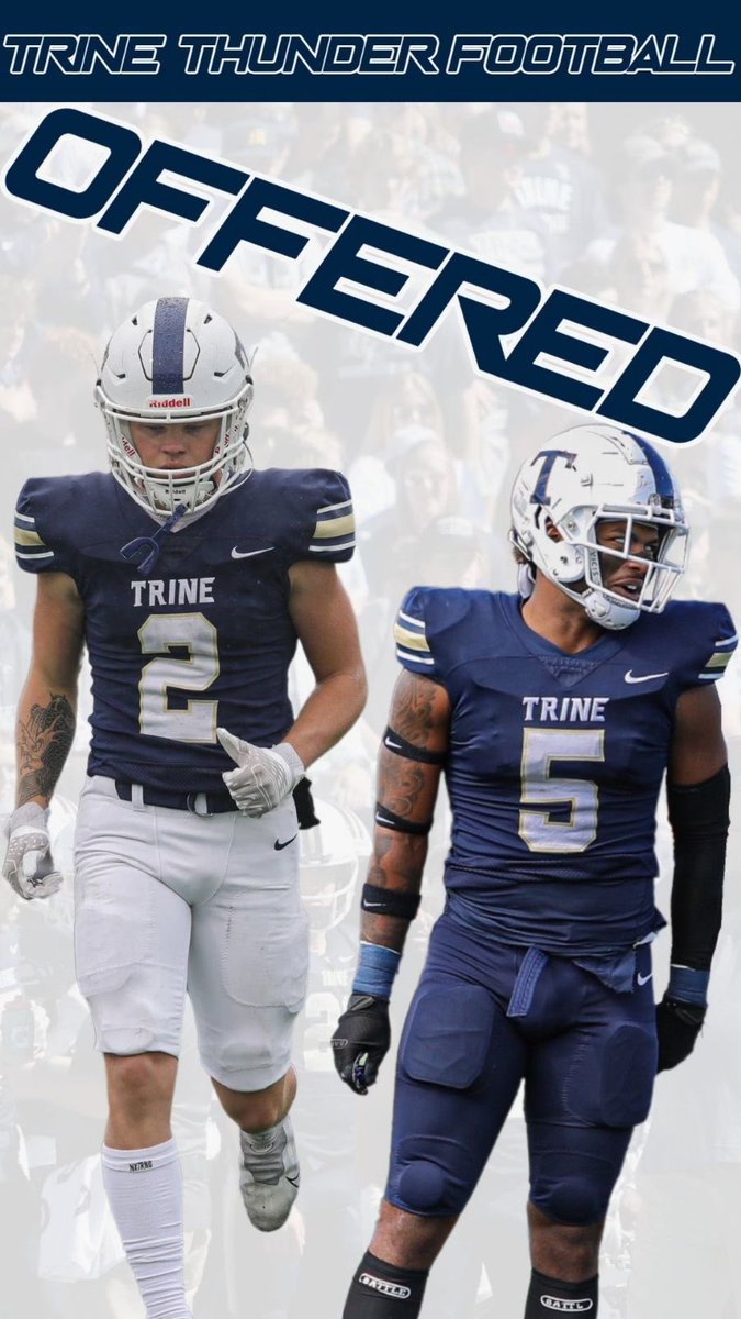 after another great conversation with coach coach riley im blessed to receive my third offer from 
trine university 
<a href="/AhhCC_FB/">Cypress Creek Football</a> <a href="/CoachDMcKinney/">Deveon McKinney</a>
<a href="/Bryan_Hornsby/">Bryan Hornsby</a> <a href="/TrineThunderFB/">Trine Thunder FB</a>