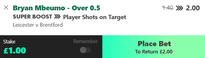 gembets_'s tweet photo. 🚀 Super Boost Alert!

Bryan Mbeumo - Over 0.5 Shots on Target 🔥
👉 Odds Boosted to 2.00!
💰 Stake - 1u
💻 Platform - Bet365

Are you riding this boost? 👀
#GemBets #BetSmarterWinBigger #FootballBetting #BettingTips #SuperBoost #BryanMbeumo #Leicester #Brentford https://t.co/xz6SXFCJnz