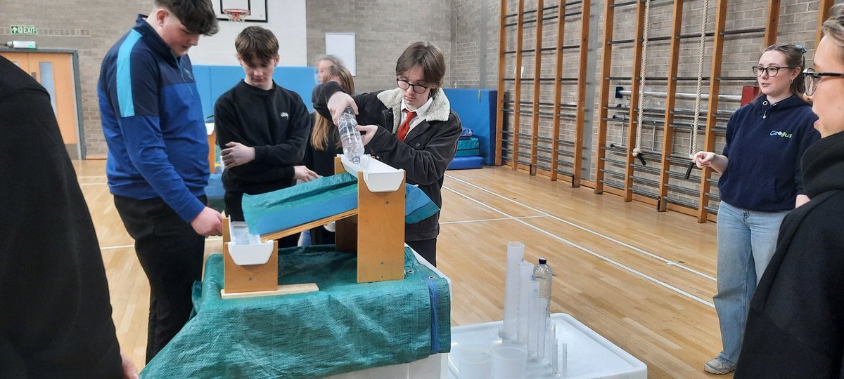 CarnoustieHigh's tweet photo. #geobus visited CHS today and worked with the higher geography classes to deepen their understanding of hydrographs.The pupils took part in 'being' a hydrograph and then created graphs of their data.🌍 https://t.co/lryY3NvDEc