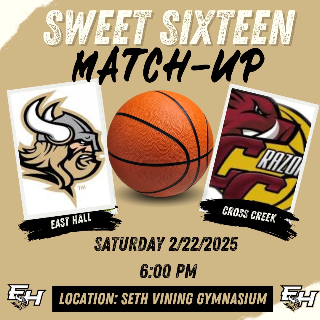 EAST HALL HOOP PROSPECTS (@ehhoopprospects) on Twitter photo Your Vikings play host to Cross Creek on Saturday in a BIG Sweet 16 match-up at HOME. We need the VIKING NATION to show up and show out. LET'S GO!!
<a href="/KyleSandy355/">Kyle Sandy</a> <a href="/BTS_Report/">Baseline To Sideline(Ωψφ)</a> <a href="/WDUNSports/">AccessWDUN Sports</a>
<a href="/gtimessports/">The Times Sports</a> <a href="/EastHallHoops/">EHallVikingbasketball</a> <a href="/northgareport/">Adrian | Ken</a>
<a href="/Relentless_Hoop/">Relentless Hoops</a> <a href="/NextUpSportsGA/">Next Up Sports GA</a> Your Vikings play host to Cross Creek on Saturday in a BIG Sweet 16 match-up at HOME. We need the VIKING NATION to show up and show out. LET'S GO!!
<a href="/KyleSandy355/">Kyle Sandy</a> <a href="/BTS_Report/">Baseline To Sideline(Ωψφ)</a> <a href="/WDUNSports/">AccessWDUN Sports</a>
<a href="/gtimessports/">The Times Sports</a> <a href="/EastHallHoops/">EHallVikingbasketball</a> <a href="/northgareport/">Adrian | Ken</a>
<a href="/Relentless_Hoop/">Relentless Hoops</a> <a href="/NextUpSportsGA/">Next Up Sports GA</a>