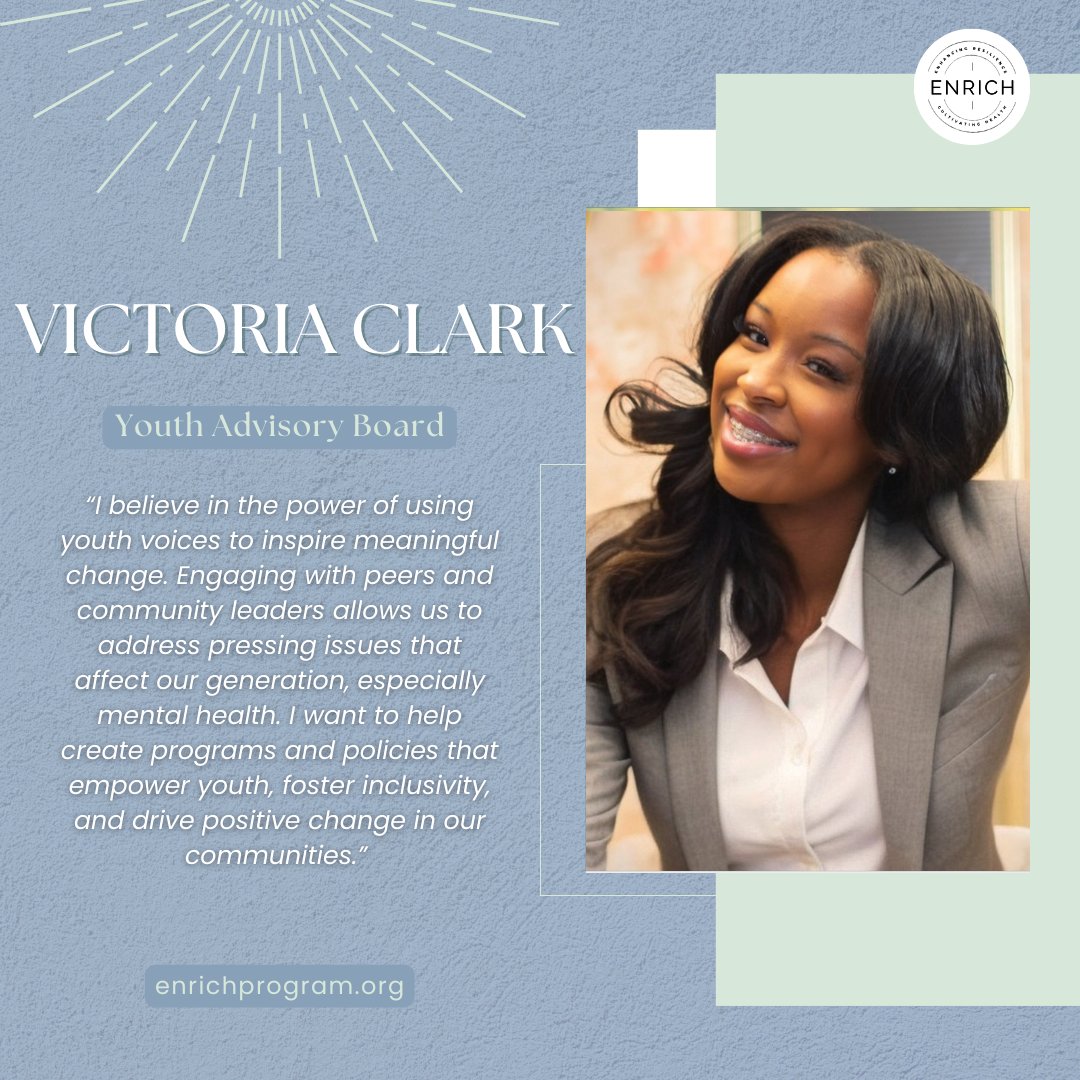 enrich_program's tweet image. Meet Victoria! She’s a rising senior with a strong passion for science, technology, and community service. She is particularly interested in how advancements in science and technology can revolutionize pediatric care for underserved communities of color. #ENRICHProgram