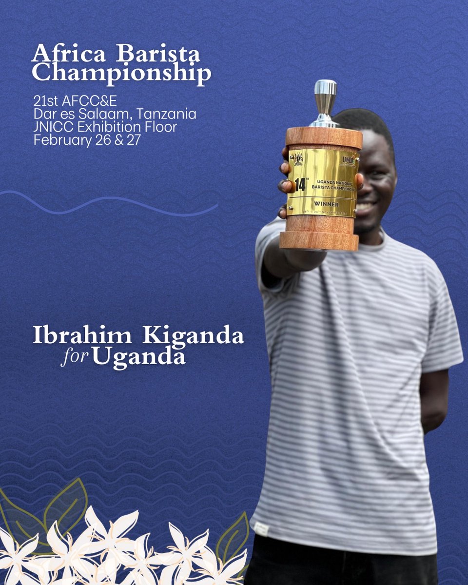 Tanzania, we’re coming! 🌍☕ Catch us at 📍 AFCC&amp;E (Feb 26-28)—brewing, competing &amp; sharing Uganda’s finest coffee. 🇺🇬✨
📍 Barista Championship – Ibrahim Kiganda
📍 B2B Cupping, Workshops &amp; Panels:
📍 Processing &amp; Quality |  Coffee Prices &amp; Business
See you there! 🎉🇹🇿#AFCCE2024