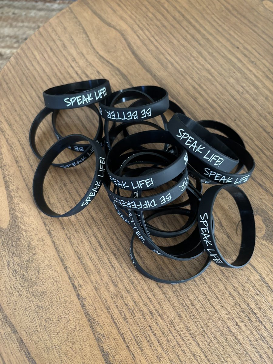 Spread the message. Speak Life! Thank you <a href="/PhilBeckner/">Phil Beckner</a> and <a href="/BeBetterBeDiff/">Be Better. Be Different.</a> for the wrist bands!