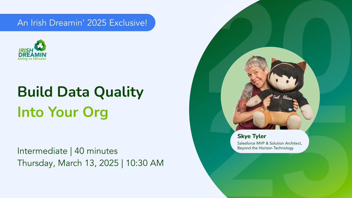 Counting down the days until <a href="/irish_dreamin/">Irish Dreamin</a> and speaking about data quality! 🍀
