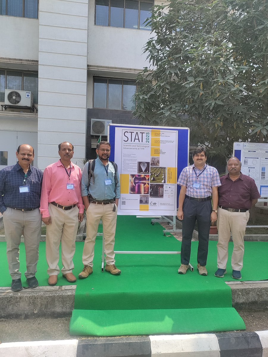 #GMRT scientific and technical staff, including S. Sureshkumar, <a href="/KaushalBuch2/">Kaushal Buch</a>, Sanjay Kudale, Mangesh Somwanshi, and Jitendra Kodilkar, attended the Scientific and Technological Advancements at TIFR (STAT) 2025 symposium at <a href="/TIFRH_buzz/">TIFR Hyderabad</a>, showcasing the latest work at the GMRT.