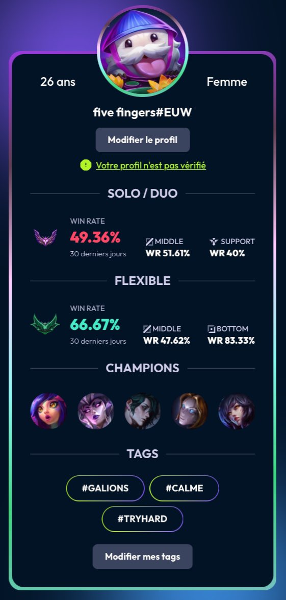 PeaxyTV's tweet image. Depuis le temps que je cherche mon duoQ jungle trop la folie 🤠

Par contre @IdizyFX jcrois le site bug sur les WR j’ai au moins 70% il me semble!! ^^