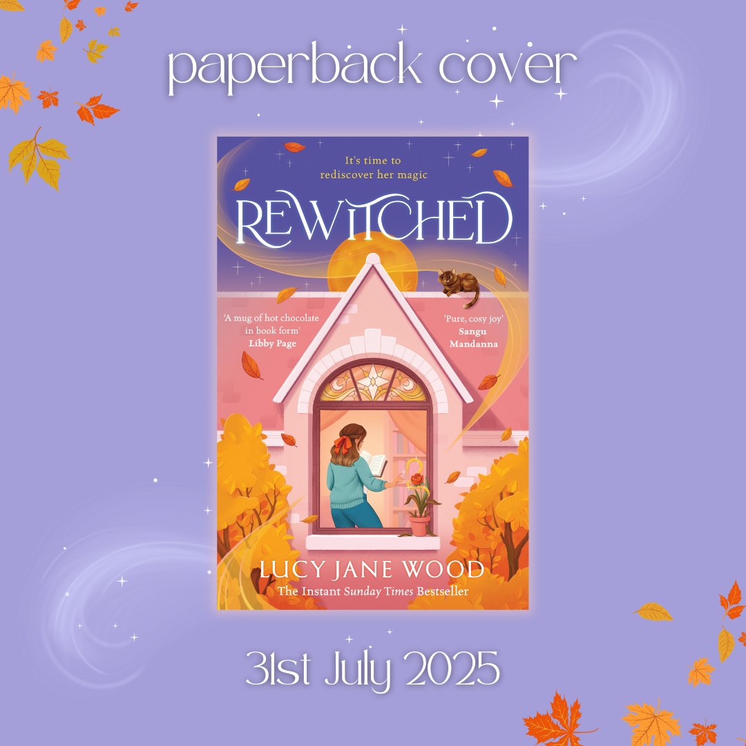 MMLitAgency's tweet photo. 🍂 COVER REVEAL 🍂
We are loving the coziness this paperback cover gives for #Rewitched by @LucyJaneWood 💜
Belle is struggling to balance working at her beloved bookshop and protecting it from her toxic boss while concealing her magic. When her 30th birthday brings a summons and a trial to test her worthiness as a witch, Belle risks losing her magic forever.
Out on 31st July 2025.
