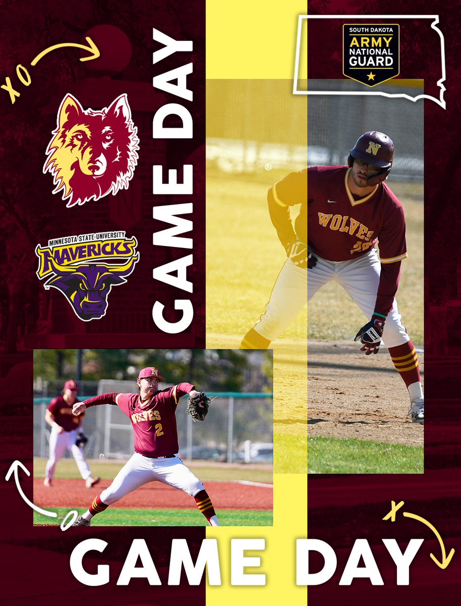 #GameDay ⚾ 

<a href="/NSUWOLVES_BS/">Northern State Baseball</a>  🆚 Minnesota State

⏰ 10 AM / 12 PM
📄 nsuwolves.com/news/2025/2/20…
📊 msumavericks.com/sidearmstats/b…
📍 St. Peter, MN

#GoWolves🐺 | #maroonNgold