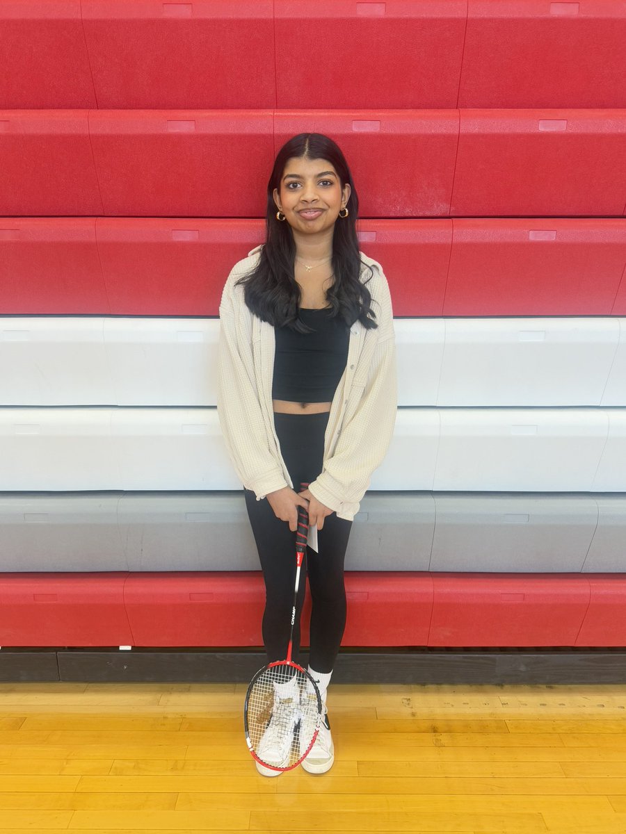Congratulations to Adelin Ebenezer Sheeba on winning the Badminton Championship in Mrs.Cummins’ Individual and Dual Sports class!🏸🏆