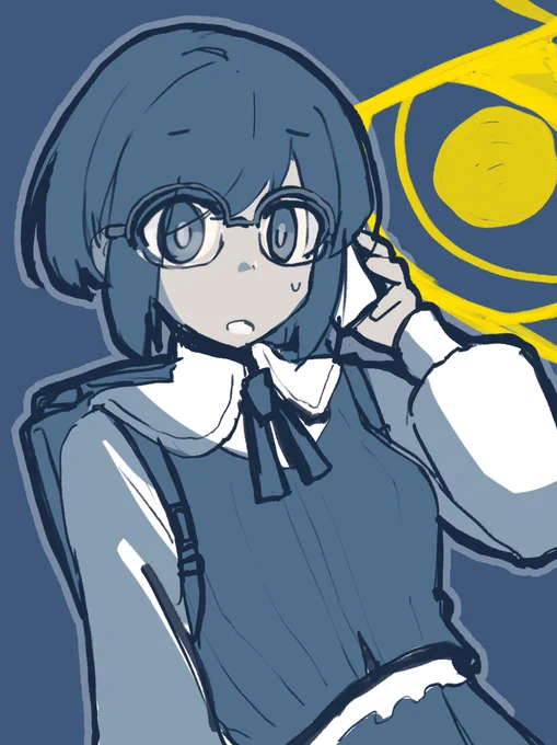 ワンドロで描いた都市伝説解体センターのあざみちゃん 