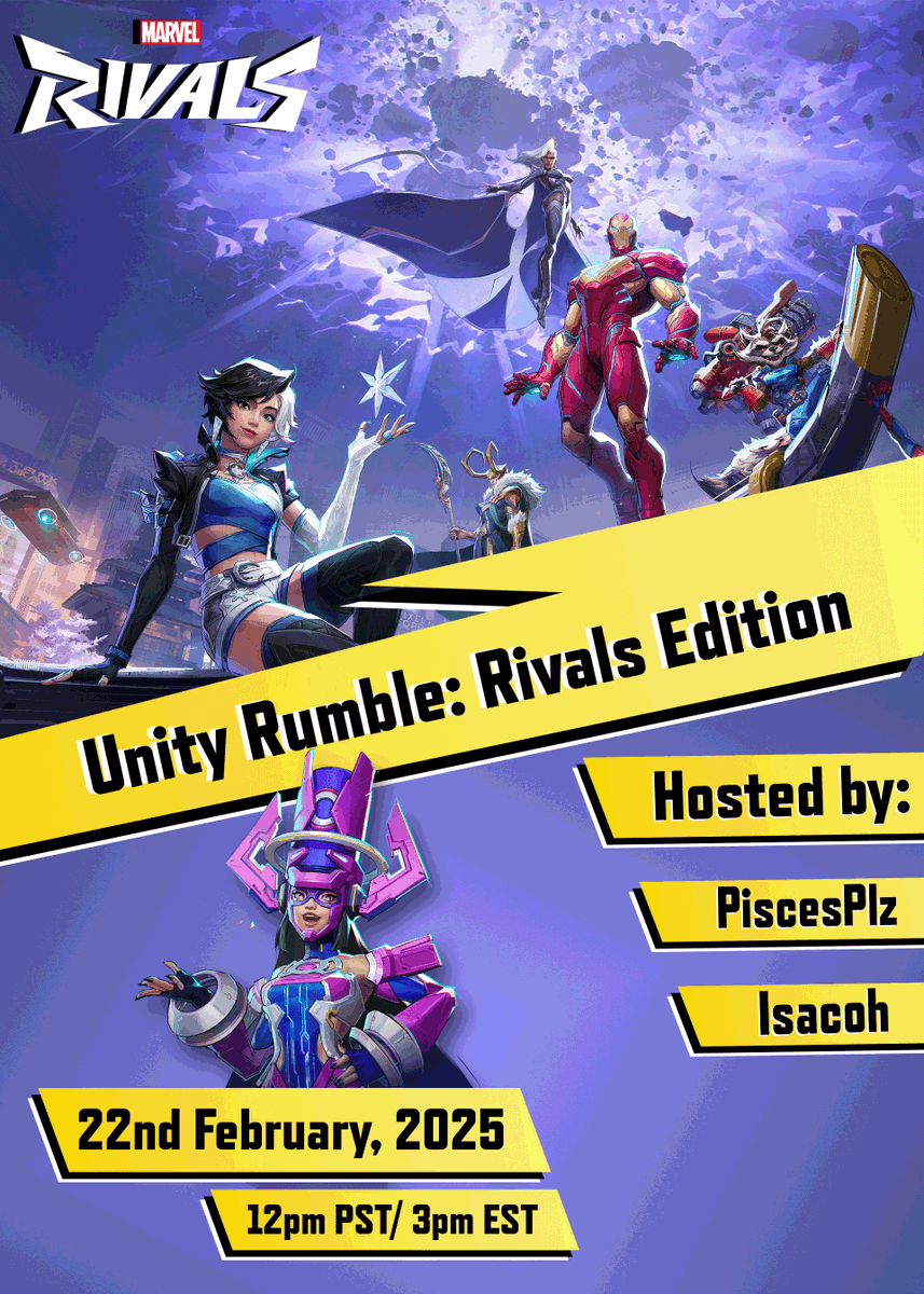 its_Ninelmo's tweet photo. π₯ #UnityRumble: Rivals Edition is HERE! π₯
Teaming up with Doom Match Divas this Saturday, 22nd Feb! ππ₯
π 22nd Feb | β° 9 PM CET / 3 PM EST
π Live on Twitch Front Page
Shoutout to @PlzPisces & @IsacohTV!
Drop a ππ₯ if you're with us!
#UnityRumble #MarvelRivals #Twitch https://t.co/nU4EGn7zfO
