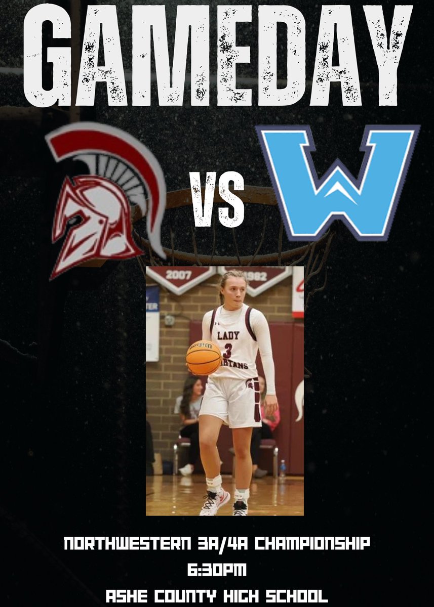 🏆CHAMPIONSHIP GAMEDAY🏆

Good luck to Lady Spartan Hoops as they travel to Ashe County to take on Watauga in the 2024-2025 Northwestern 3A/4A Championship! Tip is scheduled for 6:30PM.

#TOGETHER