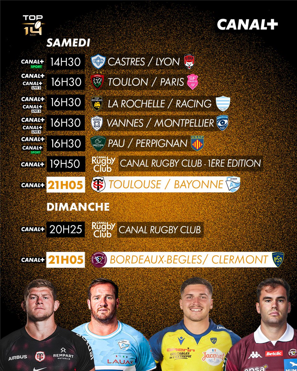 CanalplusRugby's tweet image. Le programme de la 17ème journée du @top14rugby 🔥