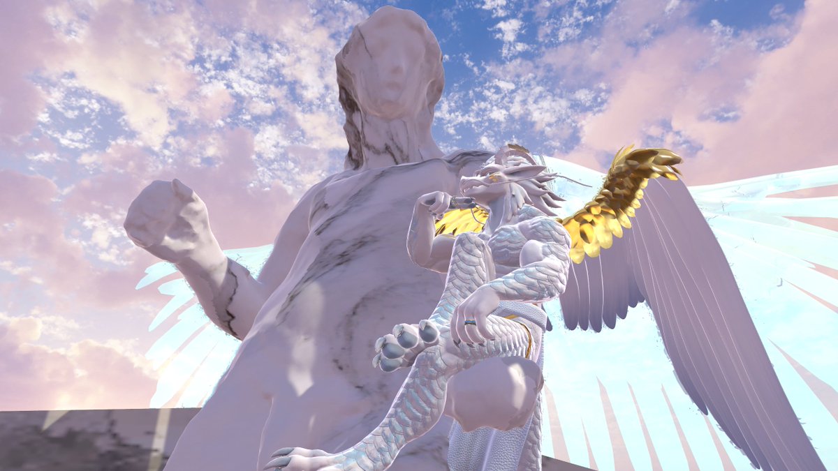 I haven't posted anything for a long time because Twitter is blocked in my country I think I solved this problem so expect more posts
I'm also sharing my new creation 🐲 
If you will miss me check BlueSky

#Furry #VRChatPhotos #VRChat #Dragon #FurryDragon #Draconian #Scalie