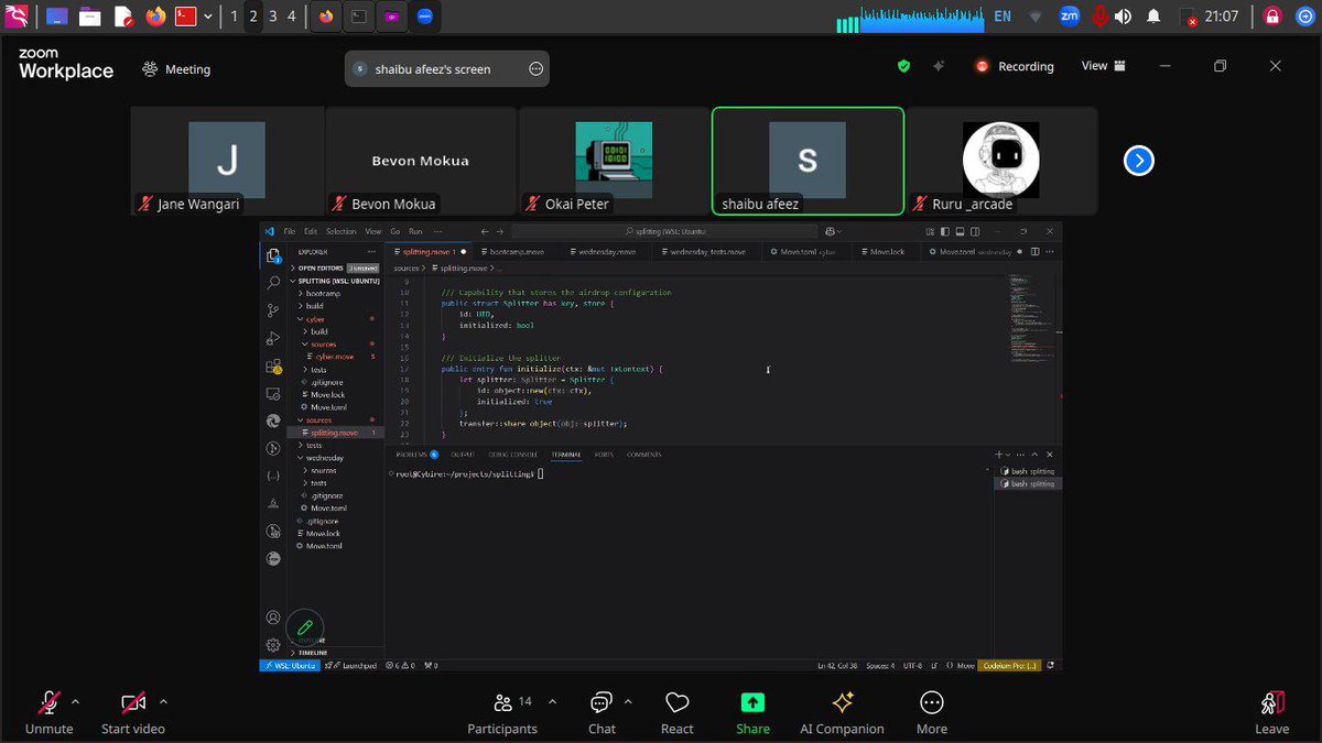 blcvkman's tweet image. GM GM !! Day 4 of the Sui Move Bootcamp with @SuiNetworkKE yesterday .
The journey so far has been a mix of challenges🤖 and breakthroughs , Initially faced some errors while setting up Sui CLI, but i figured it out got everything up and running.
github.com/okaipeter/myfi…