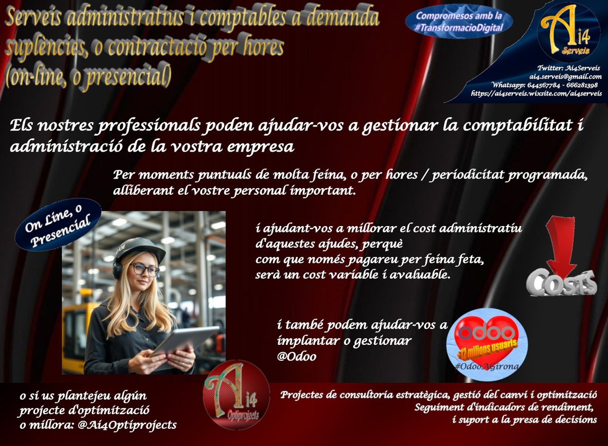 serveis38965's tweet photo. Que podem aportar-vos amb #SolucionsAi4:
📌Transformació Digital Eficient
📌Gestió Administrativa Proactiva
📌Gestió Documental Ordenada
📌Ajuda a Planificació/Organització de gestió
📌Suport eficient a presa de decisions
📌Millora #CostosVariables
#ServeisAdministratiusADemanda https://t.co/YyYvQWcsLR