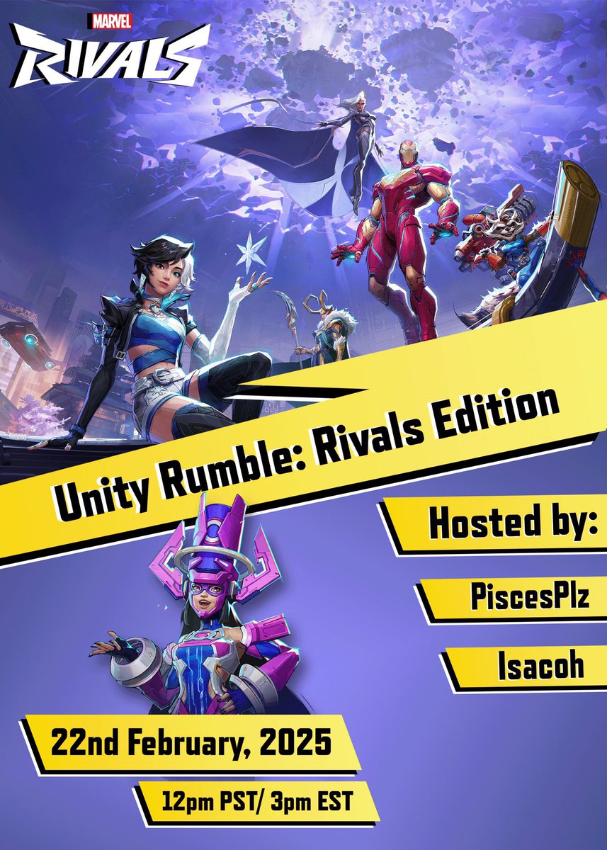 its_Ninelmo's tweet photo. π₯ #UnityRumble: Rivals Edition is HERE! π₯
Teaming up with Doom Match Divas this Saturday, 22nd Feb! ππ₯
π 22nd Feb | β° 9 PM CET / 3 PM EST
π Live on Twitch Front Page
Shoutout to @PlzPisces & @IsacohTV!
Drop a ππ₯ if youβre with us!
#UnityRumble #MarvelRivals #Twitch https://t.co/fA6u5CAiY5