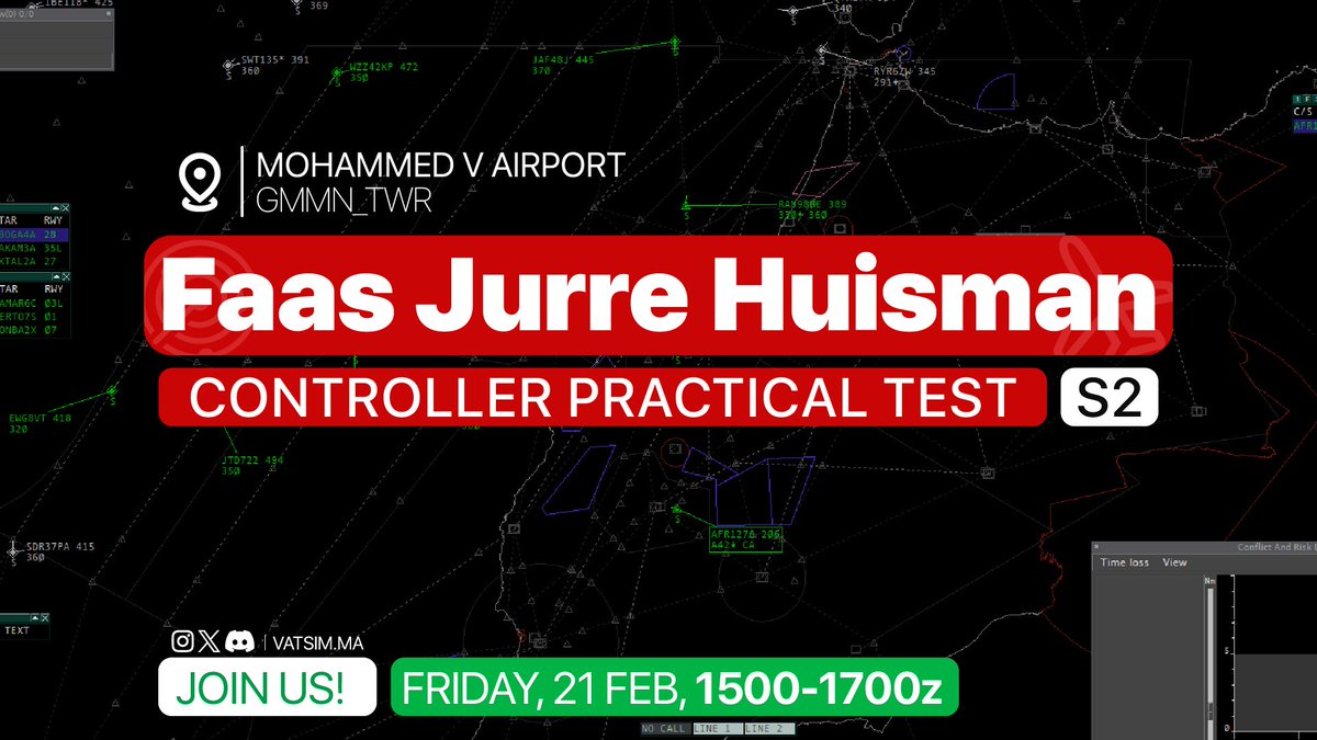 Salam #VATSIM 🙋‍♂️

A S2 CPT starting in less then 40min in #Casablanca #Morocco as Faas J. H. takes control of #GMMN_TWR🗼 

IFR &amp; VFR both are welcome 🙌 So #BringTheNoise 🔥 

💫 Maghreb VACC, Virtually Real 💫