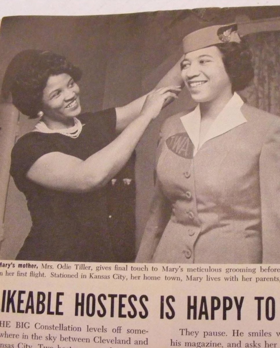 In July 1959 Mary Tiller become the 1st Black American to represent a major airline as a hostess. Mary came across a hometown ad for a Hostess position with Travel World Airlines. She quietly applied for the position &amp; she successfully passed her screenings.