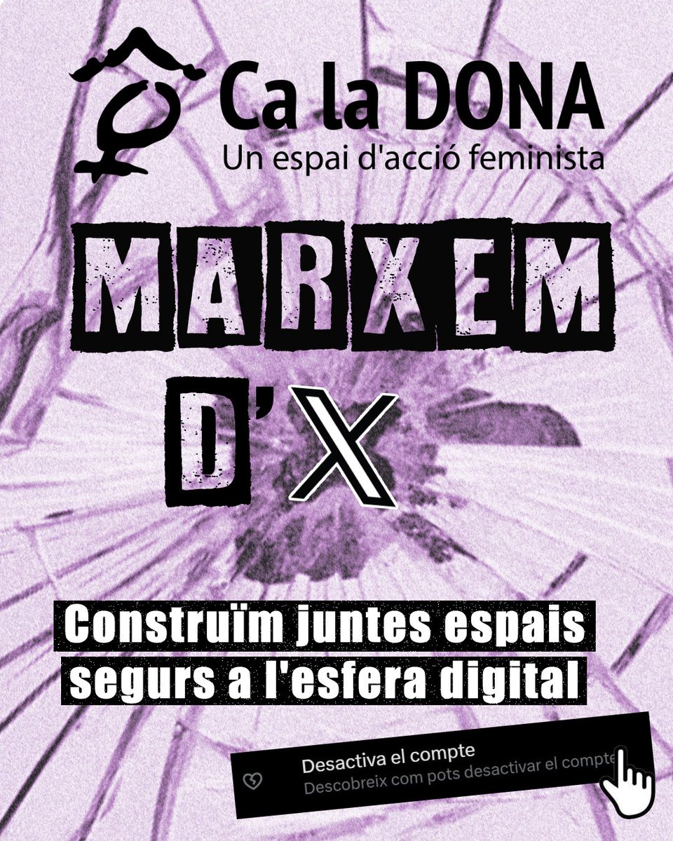 🚨Després de molts debats i assemblees, on ens vam qüestionar si deixar certes xarxes socials era cedir espais a l'extrema dreta o si, per contra, això havia de formar part de la nostra acció feminista i antifeixista, hem decidit marxar d'X...

🔗caladona.org/deixem-la-xarx…