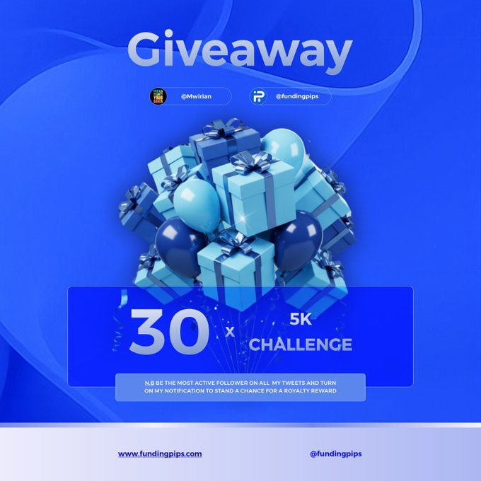 ronna256's tweet photo. Let’s have a giveaway 🙌🏿 ($150K worth of challenges)

1- Follow @fundingpips @Khldfx @fundingticks and @ronna256 
2- Like and retweet 
3- Select Fundingpips as favorite firm here https://t.co/EsdnfyvweV 
4- Present a screenshot as proof ✅
5- Tag 2 friends to vote too✅. https://t.co/HExXH36Osj
