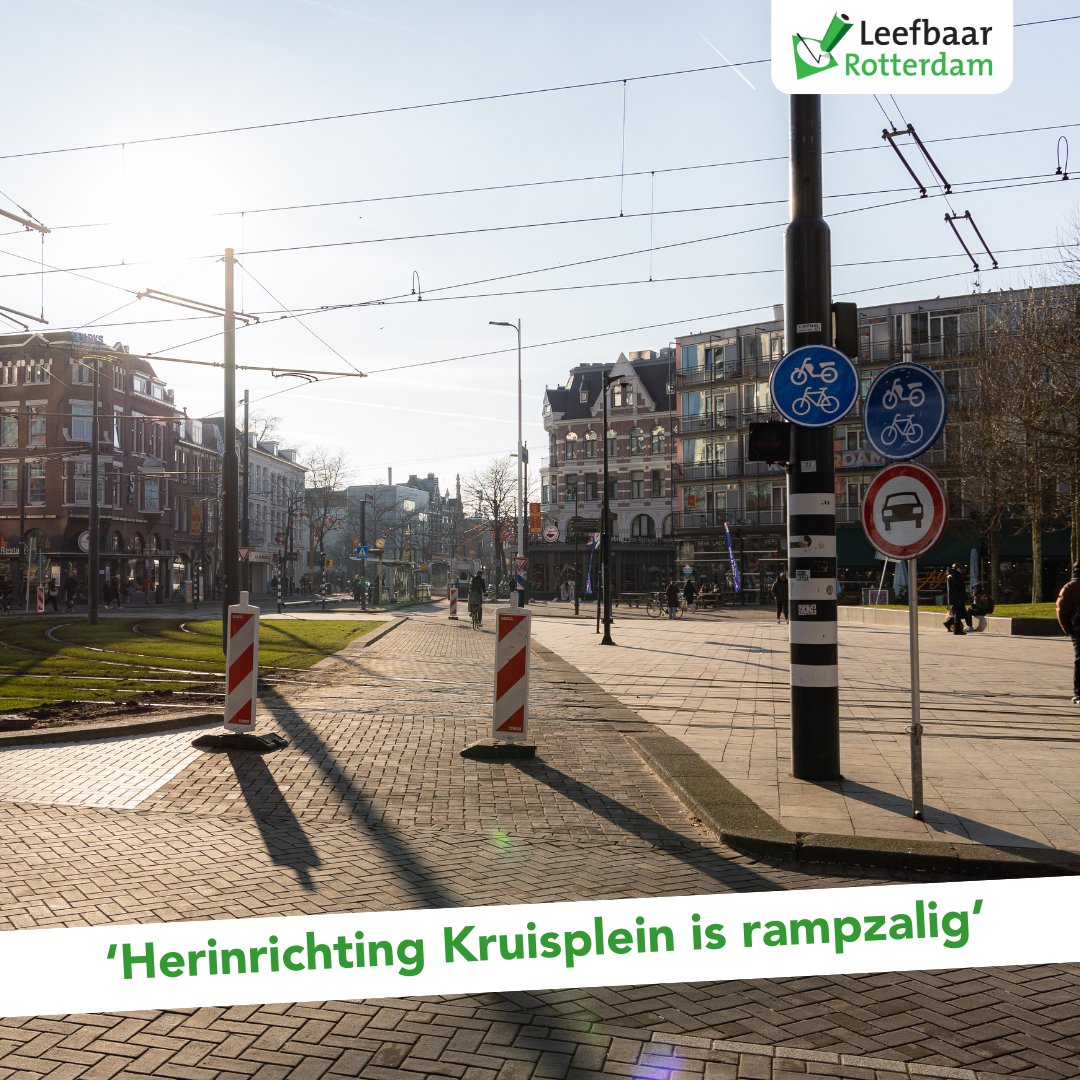 De herinrichting van het Kruisplein heeft gezorgd voor flinke omzetdaling bij ondernemers in de buurt. Op vraag van Leefbaar komt er op zeer korte termijn een evaluatie van de herinrichting, inclusief gesprekken met omwonenden en ondernemers. Lees meer ➡️ leefbaarrotterdam.nl/nieuws/herinri…