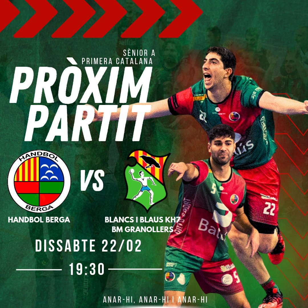 Handbol Berga (@handbolberga) on Twitter photo 💢Partidàs al Municipal💢
⚔️Dissabte el primer equip rep al <a href="/BlancsiBlausBMG/">Blancs i Blaus BMG</a> equip amb el que estem empatats a punts👀🔥
💪Volem mantenir la bona ratxa com a local i tornar a fer del Municipal un fortí 🛡
🫵Vine i convertim casa nostra en un infern🔥👹 💢Partidàs al Municipal💢
⚔️Dissabte el primer equip rep al <a href="/BlancsiBlausBMG/">Blancs i Blaus BMG</a> equip amb el que estem empatats a punts👀🔥
💪Volem mantenir la bona ratxa com a local i tornar a fer del Municipal un fortí 🛡
🫵Vine i convertim casa nostra en un infern🔥👹