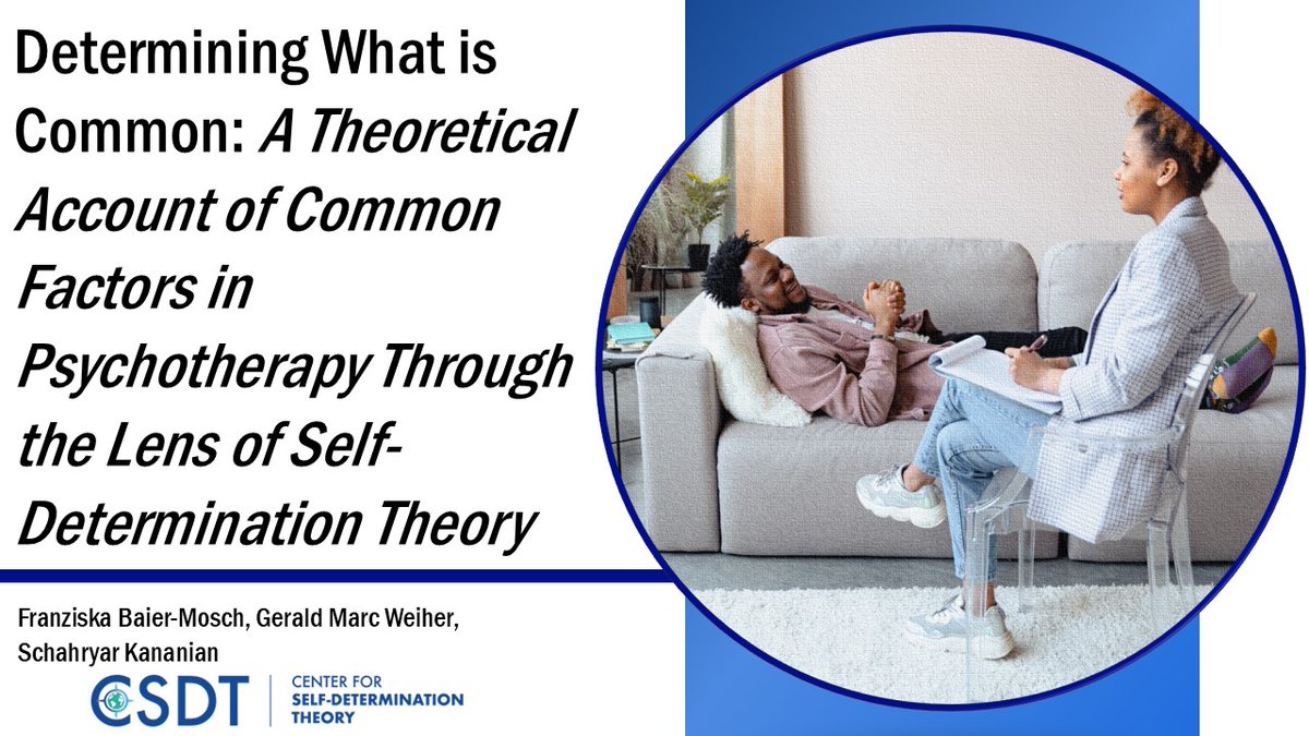 Could #SelfDeterminationTheory be the key to understanding why different types of psychotherapy work? Read this week’s #FridayFeature: selfdeterminationtheory.org/wp-content/upl…