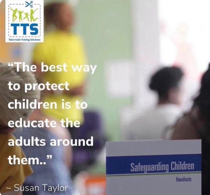susantaylorTTS's tweet image. Tailormade Training Solutions deliver memorable learning opportunities to promote safeguarding confidence, competence and compliance. Download our 2025 programme of training and workshops here: bit.ly/ttscb2025
#Safeguarding #Compliance #ChildProtection #Competence