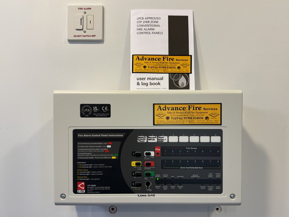 Replacement of a faulty #FireAlarmPanel at an #office unit in #CliftonMoor #York.

sales@advancefireyork.co.uk
01904 634036 (24/7 #CallOut)

#FireSafety #FireProtection #FamilyRun
#FireAlarms #BS5839 #Yorkshire #UK 🇬🇧
