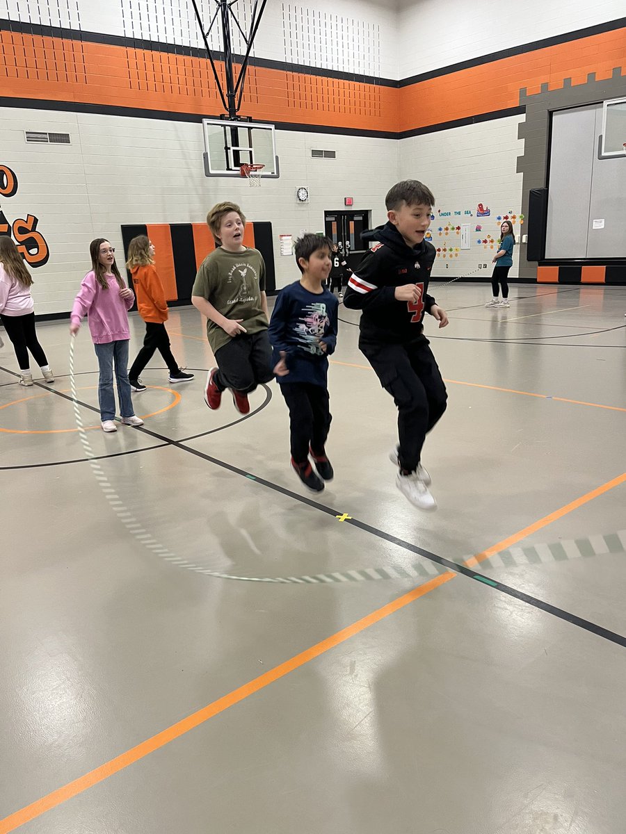 AmyKonoff's tweet photo. Our final day of Kids Heart Challenge! We have had a fantastic time jumping rope and supporting the American Heart Association!! #otsegoknights  #kidsheartchallenge https://t.co/6MaceRfr7j