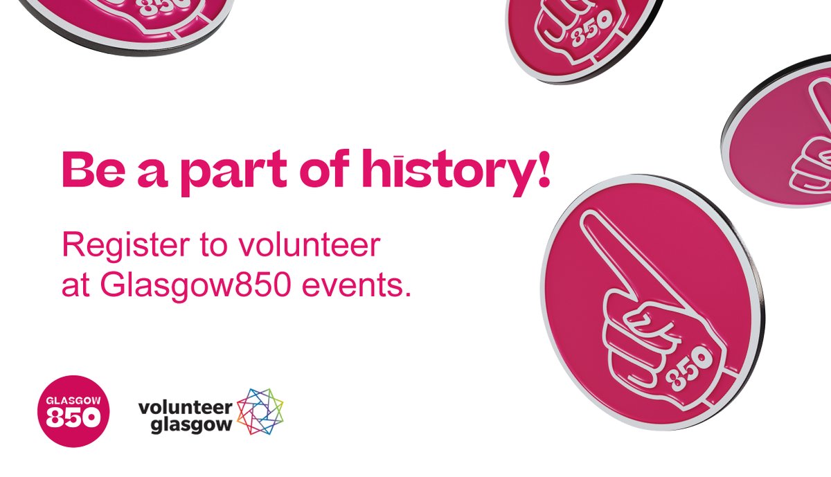 🌟 Be a part of history! Volunteer for Glasgow 850 and help us celebrate our city's 850th birthday. 

Register now at 👉opportunities.volunteerglasgow.org/volunteers/opp…

#Glasgow850 #VolunteerGlasgow

@Volunteerglasgo
