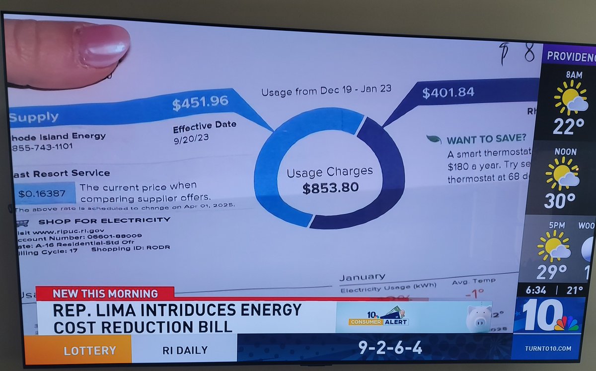 CharleneLimaRI's tweet image. On WJAR TV-10 with ALISON BOLOGNA Are you MAD about your high energy bills?? I am, so let's do something about them! Legislation I had drafted will strip away the hidden energy costs that the STATE puts on you energy bills for progressive agendas. Will post my Press Release.