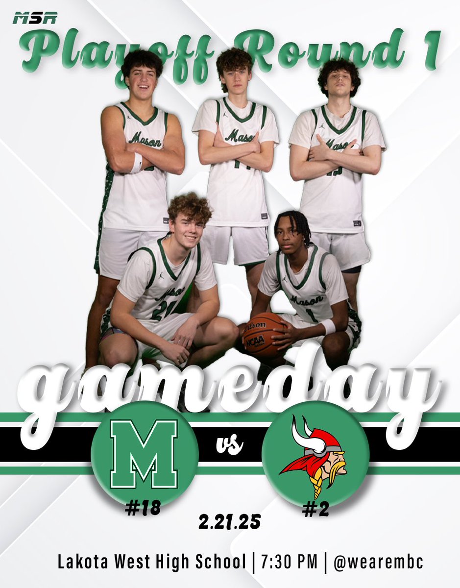 Mason Sports Radio (@mhssportsradio) on Twitter photo GAMEDAYโผ๏ธ - PLAYOFFS
๐| <a href="/BasketballMason/">Mason Comets Boys Basketball</a> takes on the Princeton Vikings for district quarter finals
๐| Lakota West High School
โฐ| 7:30 PM
๐๏ธ| Isaac Vargo & <a href="/PennettiDaniel/">Daniel Pennetti</a>
๐บ| Tune in @ wearembc on YouTube
Graphic: <a href="/alyssaf0723/">Alyssa</a> GAMEDAYโผ๏ธ - PLAYOFFS
๐| <a href="/BasketballMason/">Mason Comets Boys Basketball</a> takes on the Princeton Vikings for district quarter finals
๐| Lakota West High School
โฐ| 7:30 PM
๐๏ธ| Isaac Vargo & <a href="/PennettiDaniel/">Daniel Pennetti</a>
๐บ| Tune in @ wearembc on YouTube
Graphic: <a href="/alyssaf0723/">Alyssa</a>
