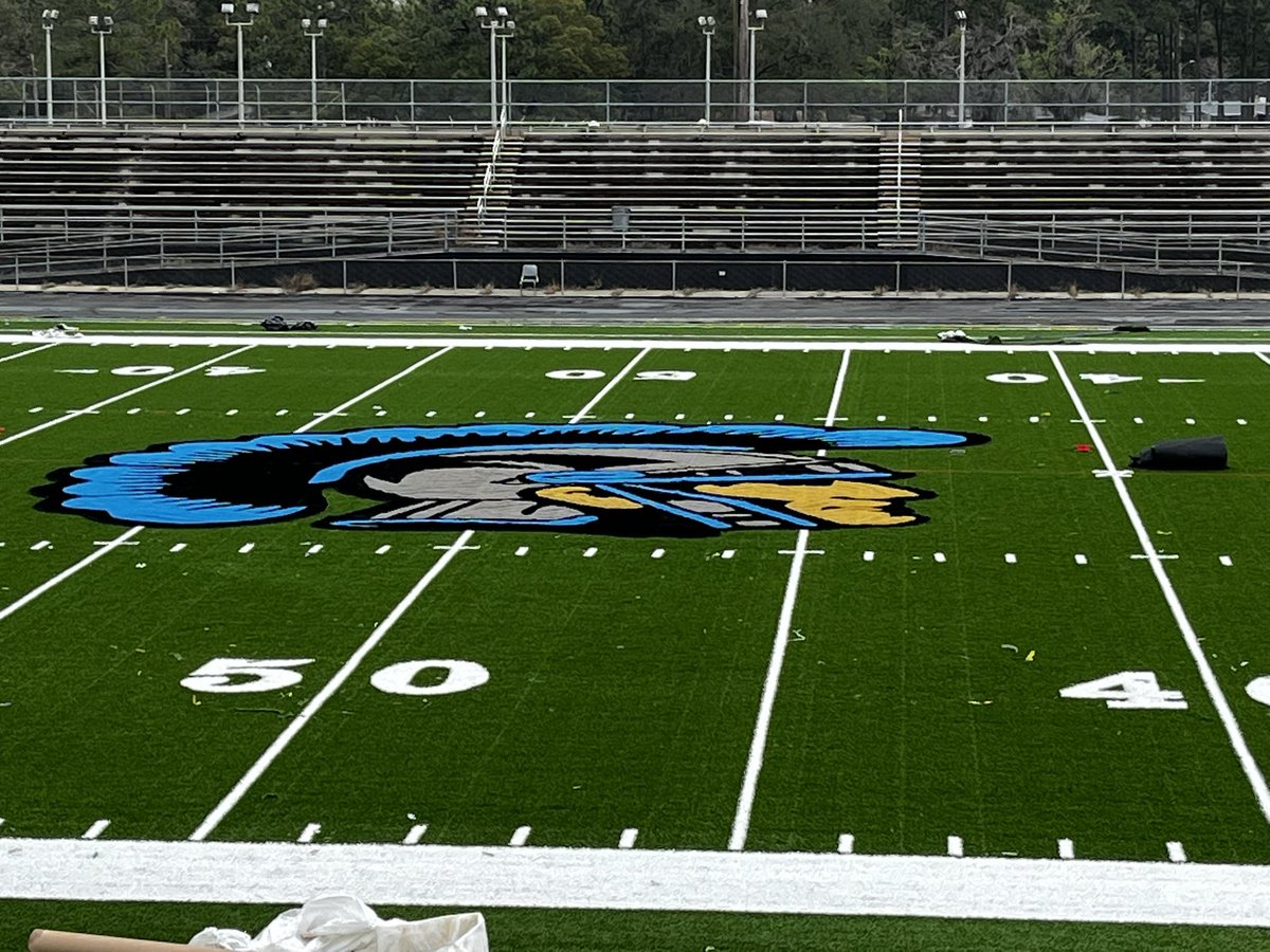 talleymama's tweet photo. I see 👀 you TrojanNation 🩵🖤 @RibaultTrojans one of our @DuvalSchools next turf fields @AstroTurfUSA almost ready https://t.co/j6ZBVwxgHi