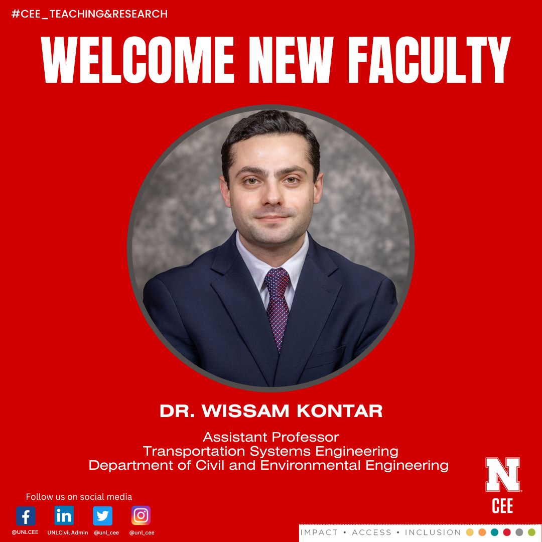 Excited to welcome Dr. Wissam Kontar to our Department of Civil and Environmental Engineering. His expertise in Transportation Engineering will be a great addition to our team. Looking forward to the impact he will make! Learn more: lnkd.in/gsECVwaZ