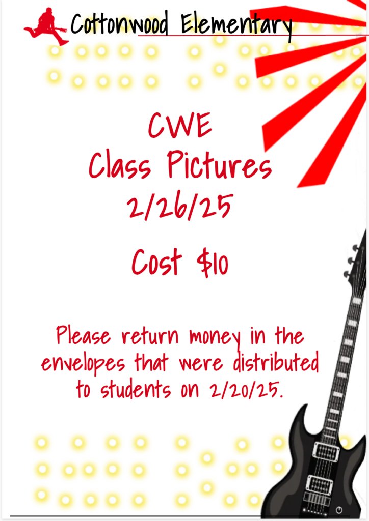 Parents, we have many events coming soon! Please remember there are no visitors in the building on testing days. Class Pictures and our PTO Meeting are next week!