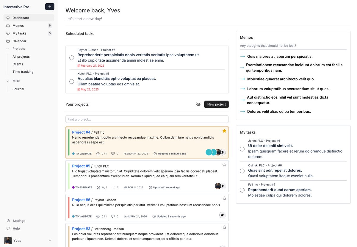 yvesdesign's tweet image. Building my little project management app with ease, built with #fluxui from @calebporzio and @hugosaintemarie  What do you guys think?