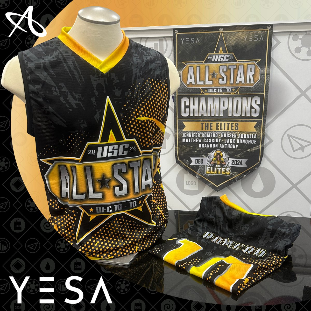 AllegraHalton's tweet photo. ✨ Client Feature: YESA ✨

We’re thrilled to showcase the custom apparel we created for YESA! From their standout *USC jerseys* to the sleek *Closers Club Hugo Boss polos*, we loved bringing their vision to life. https://t.co/XgejKSZnJj
