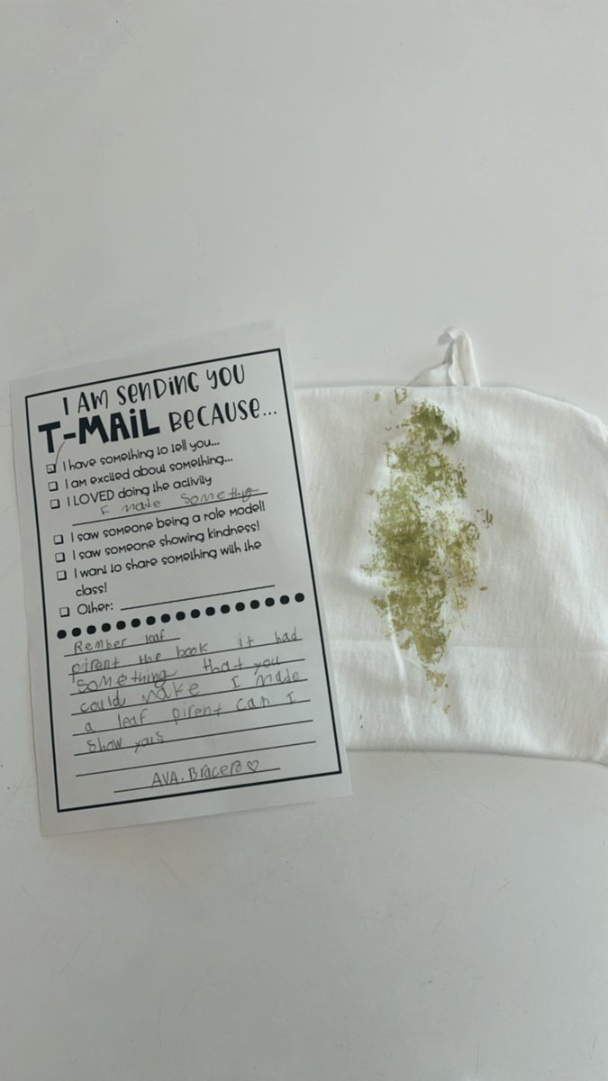 I love when students are so excited about their learning! This student made a leaf print at home after our decodable explained this activity! 🍃 #UESHAWKS