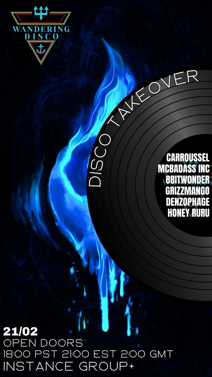 WanderingVR's tweet image. Disco Takeover tonight at Wandering disco! Lets goo 🎉🎉🎉
Open doors: 9:00 pm EST