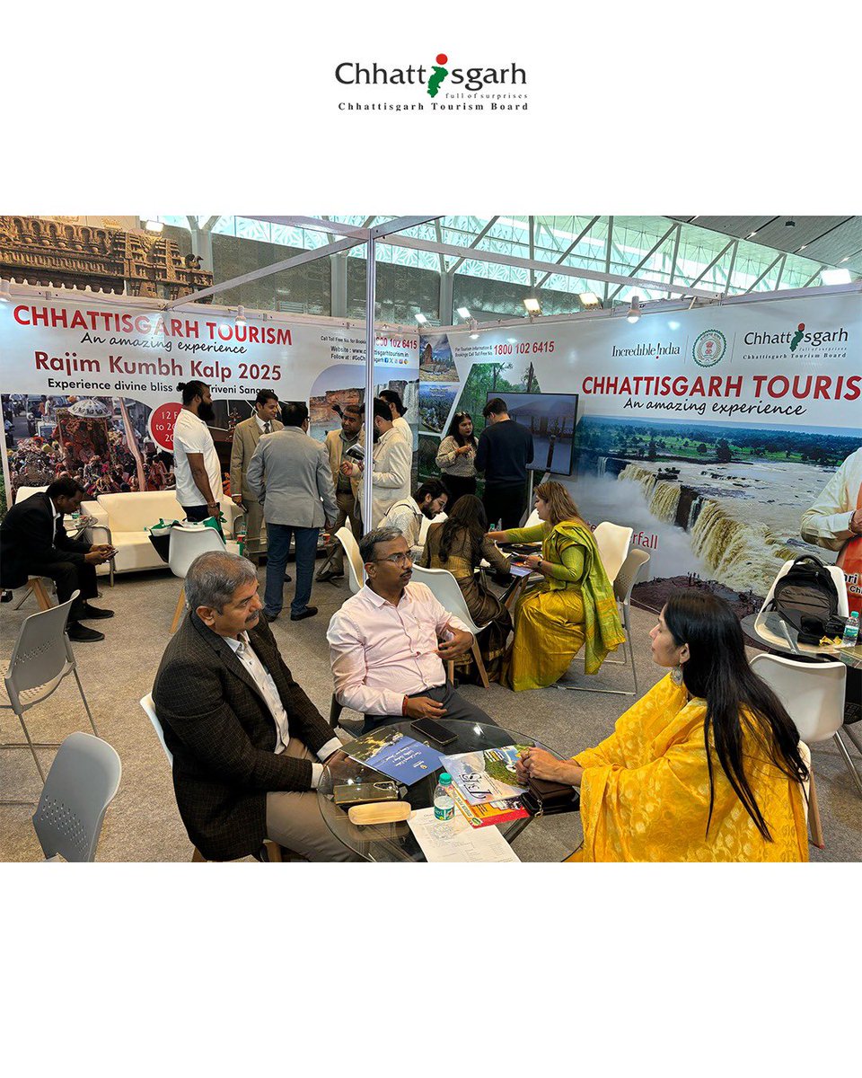 GoChhattisgarh's tweet photo. Mr. Vivek Acharya highlighted Chhattisgarh’s tourism policies, diverse themes, and untapped potential, with presentations from representatives of Jashpur, Kanker Palace, and Five Lotus Indo German.
#satte #gochhattisgarh #chhattisgarhtourism #tourism #tourismfair https://t.co/PqWhsXhDhM