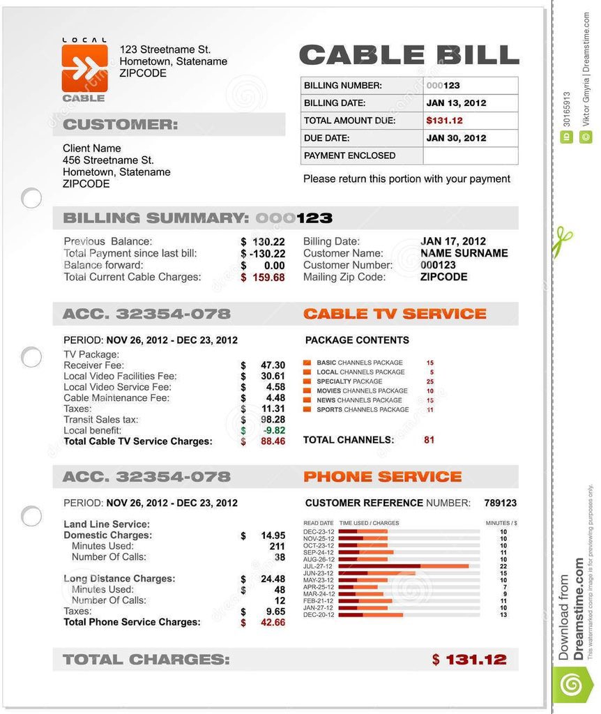 Electricity bill edit and use