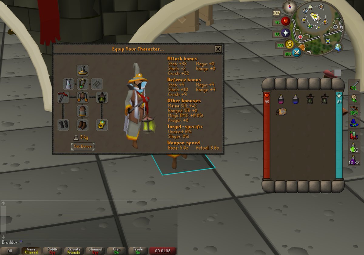 Bruddor's tweet photo. We got the full outfit from the Guardians of the Rift minigame - plus some bonus items!

Taking a short break from RCing today for more Inferno attempts, trying a new strategy... can you spot it? 🧐

#OSRS #Twitch https://t.co/7eApP3d6co