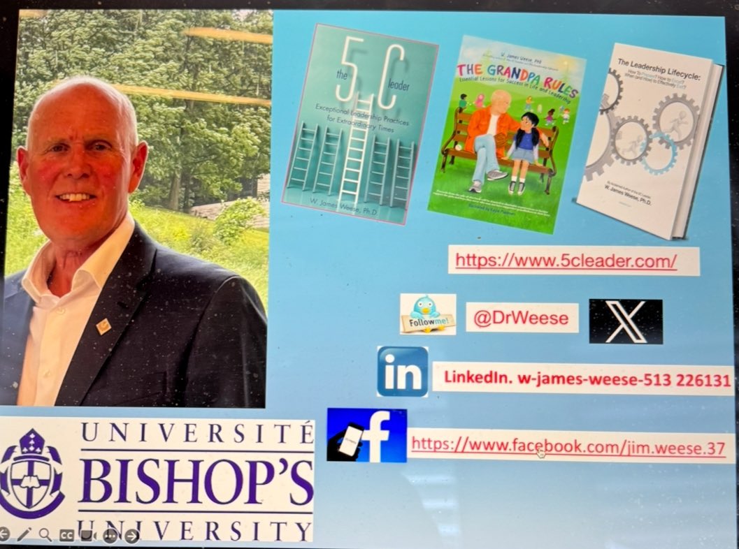 Delighted to present on the topic of leadership this week with students from Bishop’s University. Inspiring group. Lead on!!!