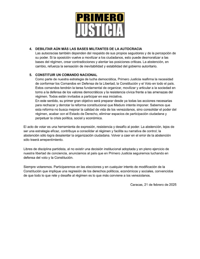 Siempre he creído que la única herramienta es el #Voto y todas las confrontaciones las hagamos en #Unidad y #Organización si pudimos volveremos a poder <a href="/PJ_EdoBolivar/">Primero Justicia Bolívar</a>